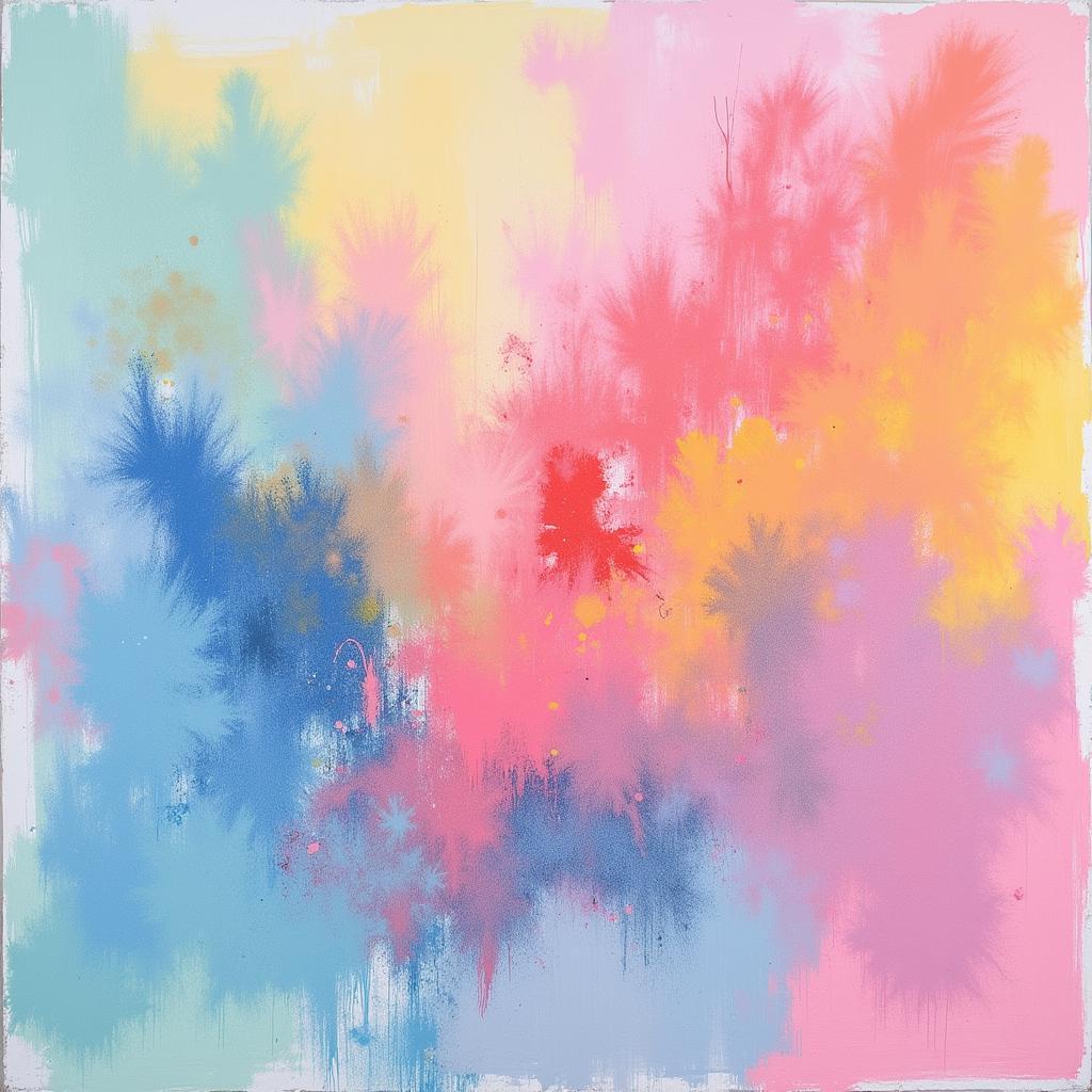 Abstract pastel artwork with vibrant colors