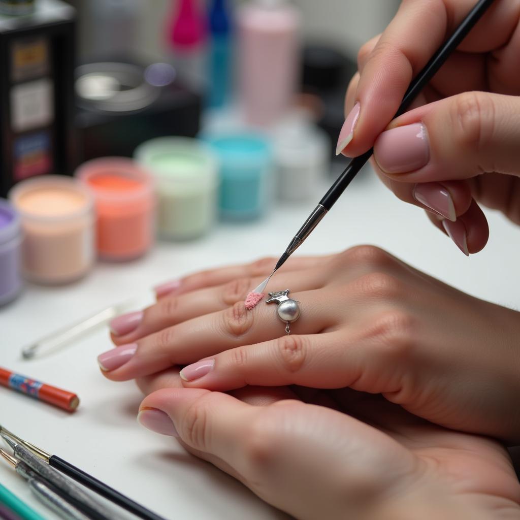 Applying Acrylic Powder for Nail Art