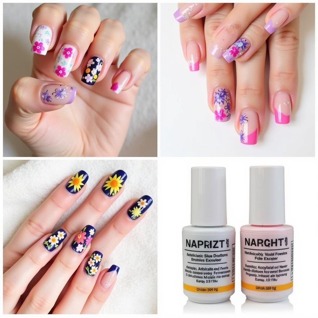 Various Acrylic Powder Nail Art Designs