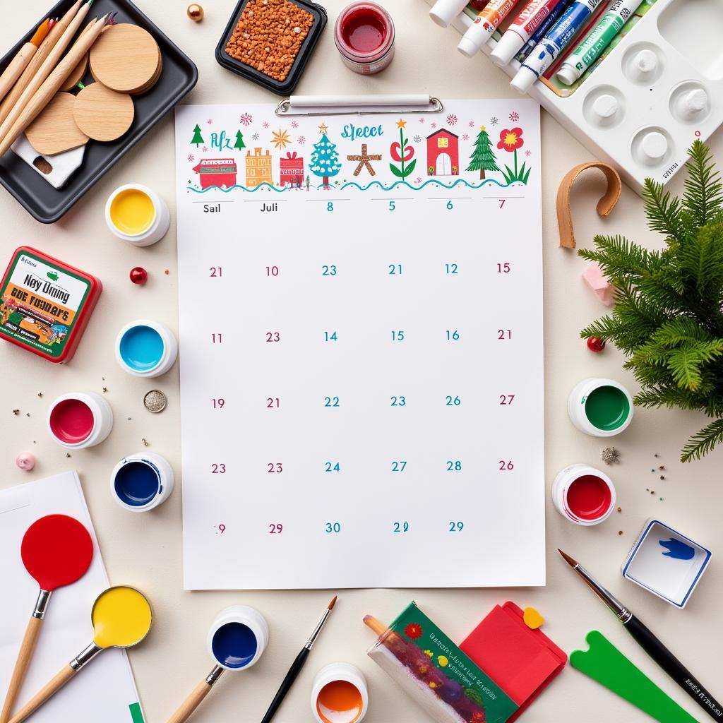 Art Supplies for Advent Calendar Projects