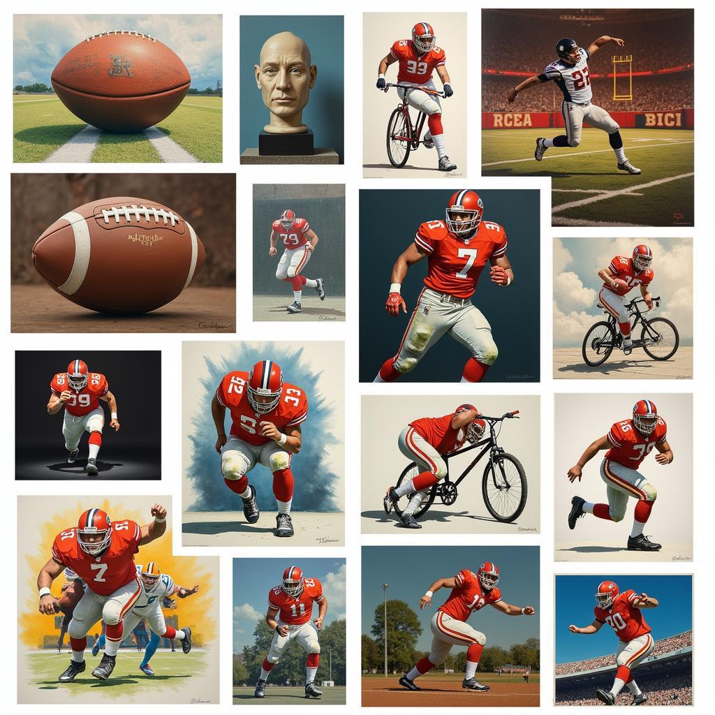 American Football Art Styles and Techniques