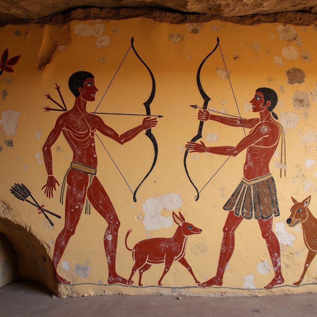 Ancient Bowhunting Cave Paintings Depicting Hunts