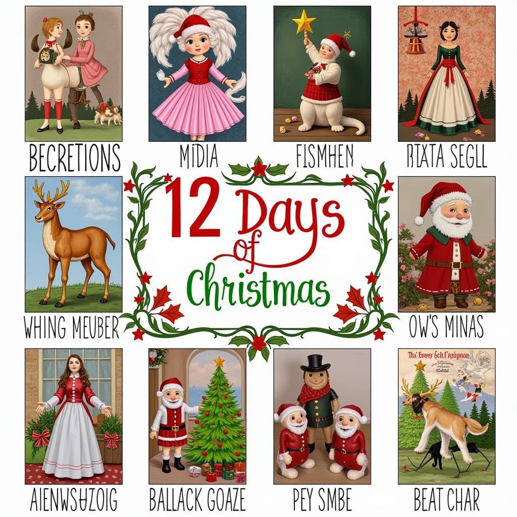 Annie Beez Folk Art Complete 12 Days of Christmas Collection