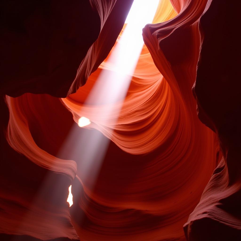 Antelope Canyon photography capturing the mesmerizing light beams filtering through the sandstone walls