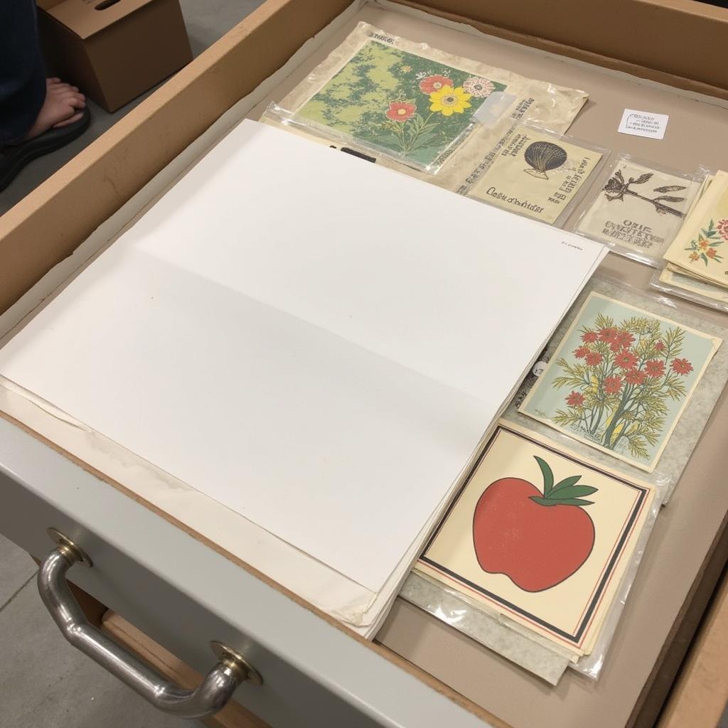 Archival storage for a blotter art collection