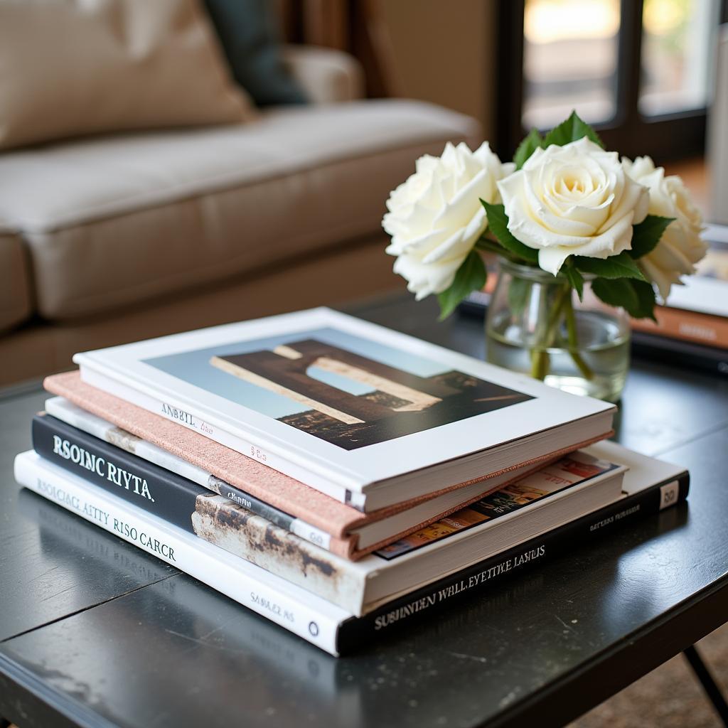 Art Book Coffee Table Arrangement