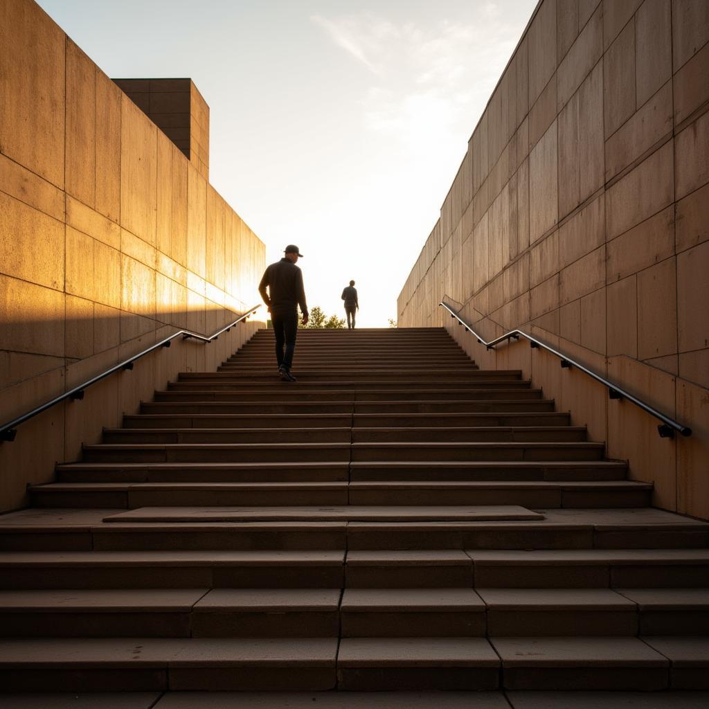 Art Climb Cincinnati bathed in the soft glow of morning light