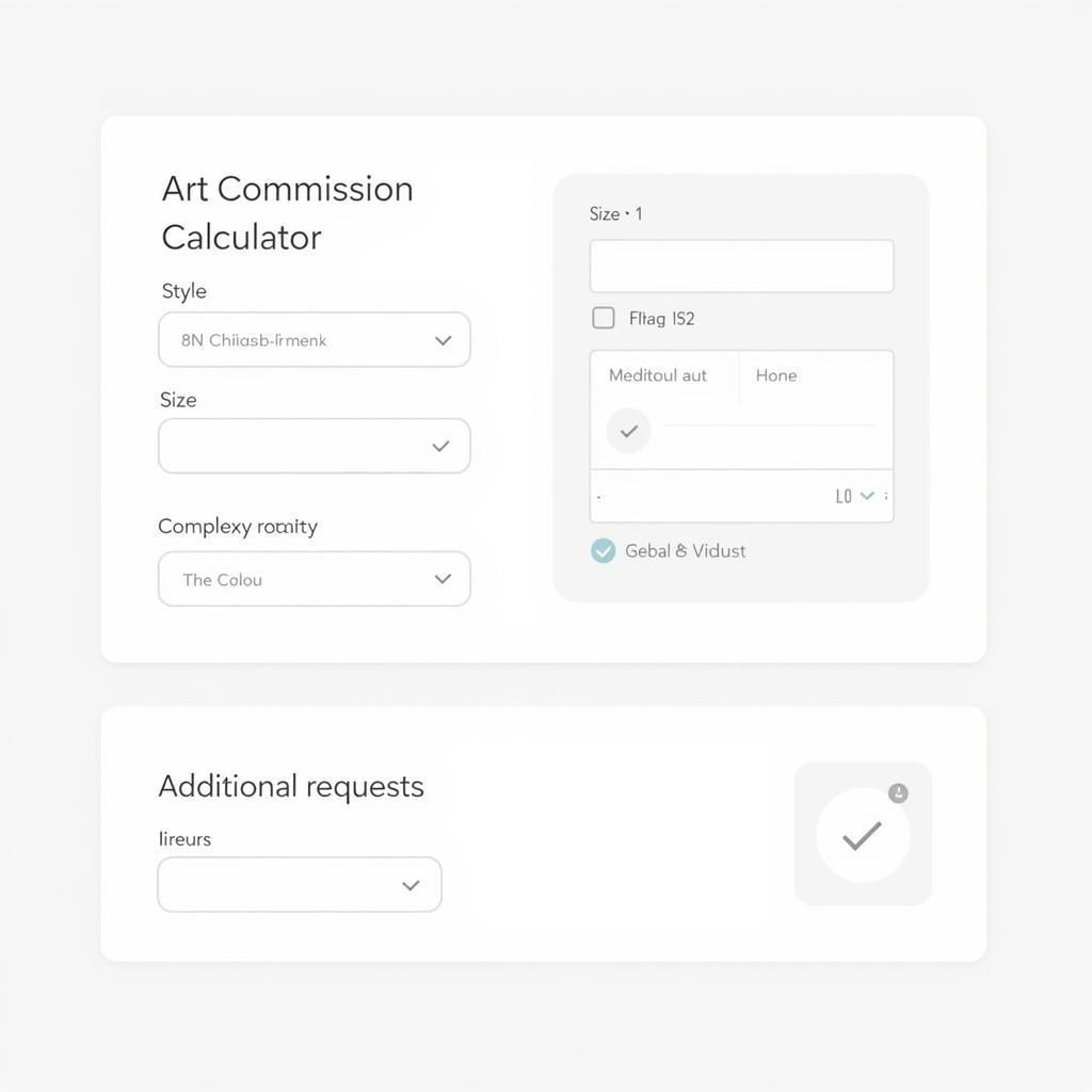 User-friendly interface of an art commission calculator