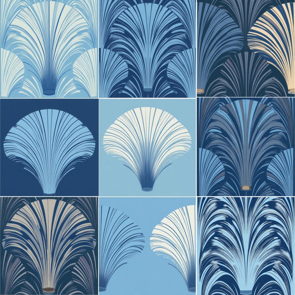 Art Deco Blue Wallpaper in Various Shades and Patterns