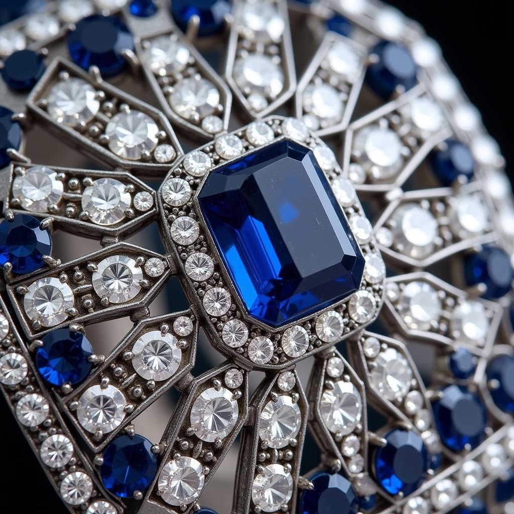 Art Deco Bracelet with Diamond and Sapphire Details