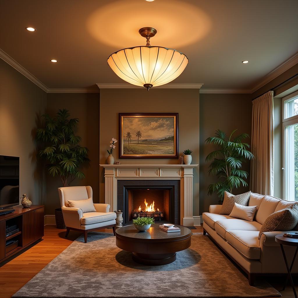 Art Deco Ceiling Lamp in a Living Room Setting