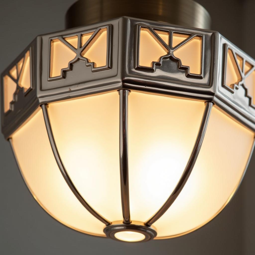 Art Deco Ceiling Light Fixture with Geometric Design