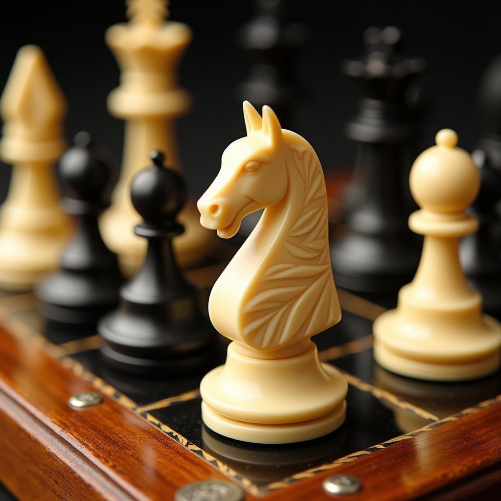 Art Deco Chess Set Ivory and Ebony