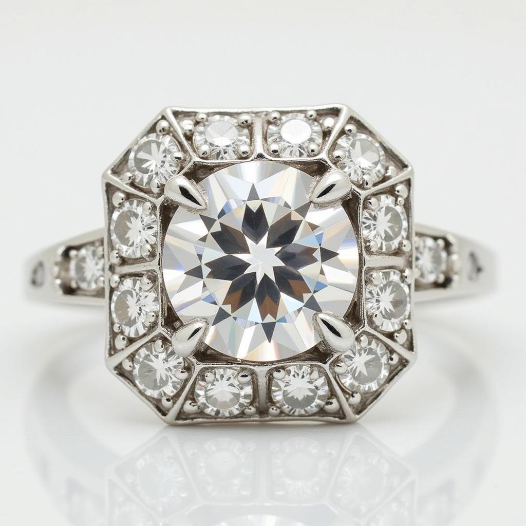 Art Deco Diamond Ring in Platinum Setting