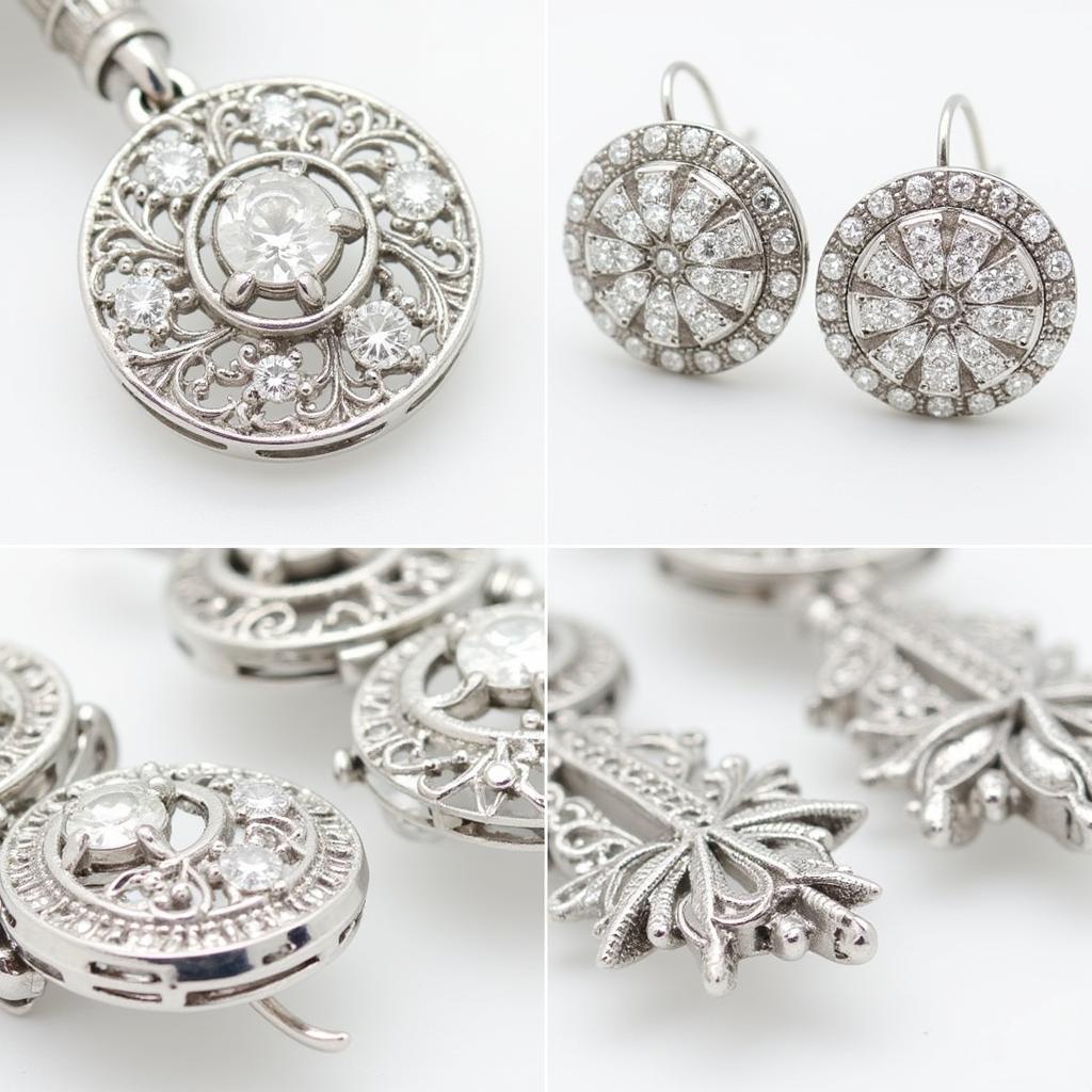 Art Deco Earrings with Platinum and Diamond Settings