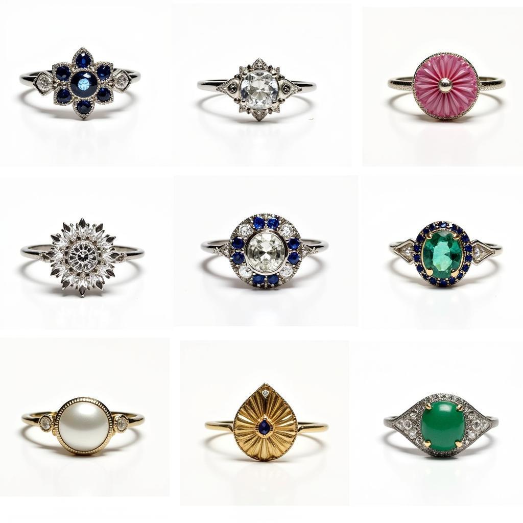 Art Deco Floral Engagement Rings