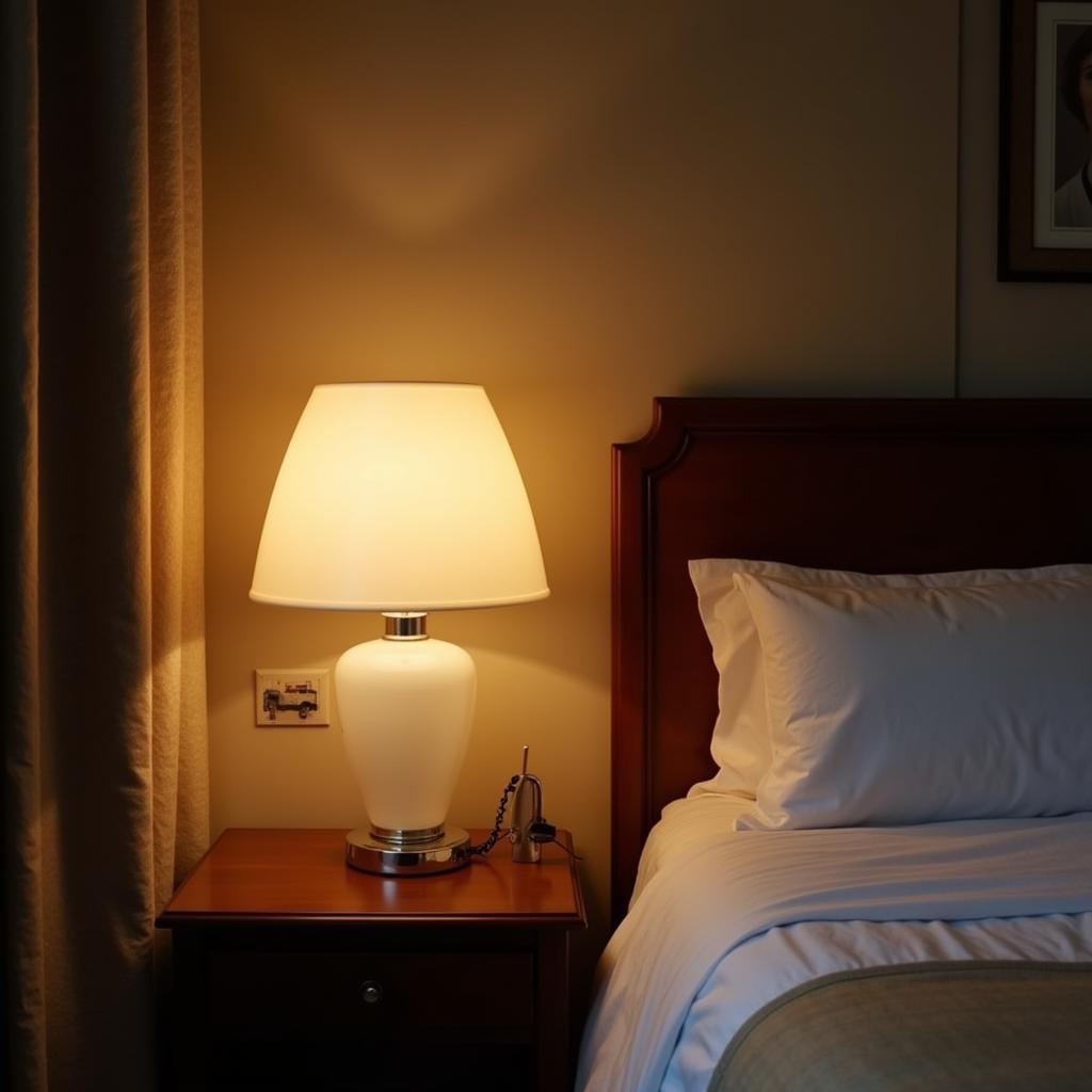 Art Deco Frosted Glass Lamp in a Bedroom Setting