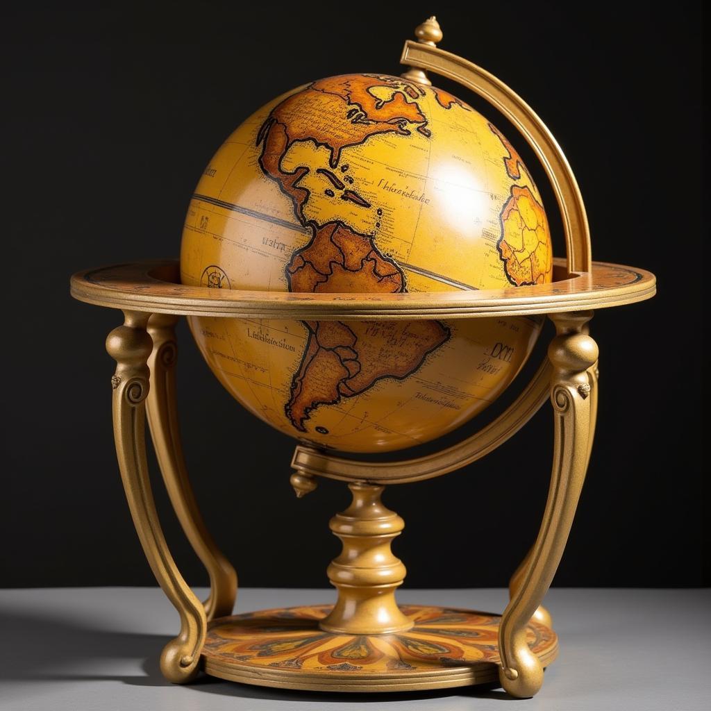 Antique Art Deco Globe on Stand