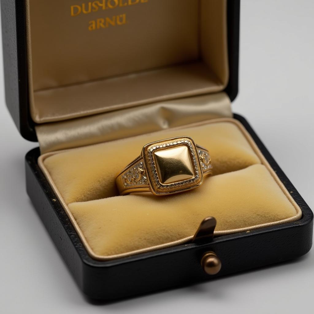 Storing your Art Deco gold ring in a vintage jewelry box adds to its charm and helps protect it from damage.