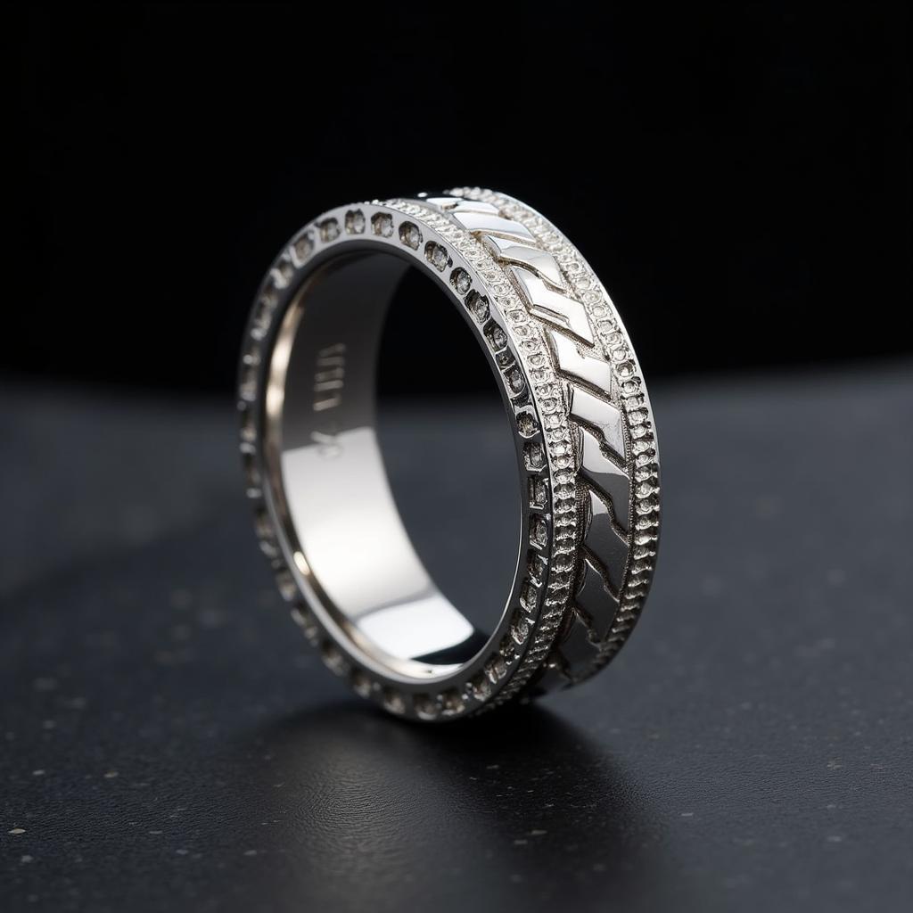 Art Deco Men's Wedding Band with Geometric Design