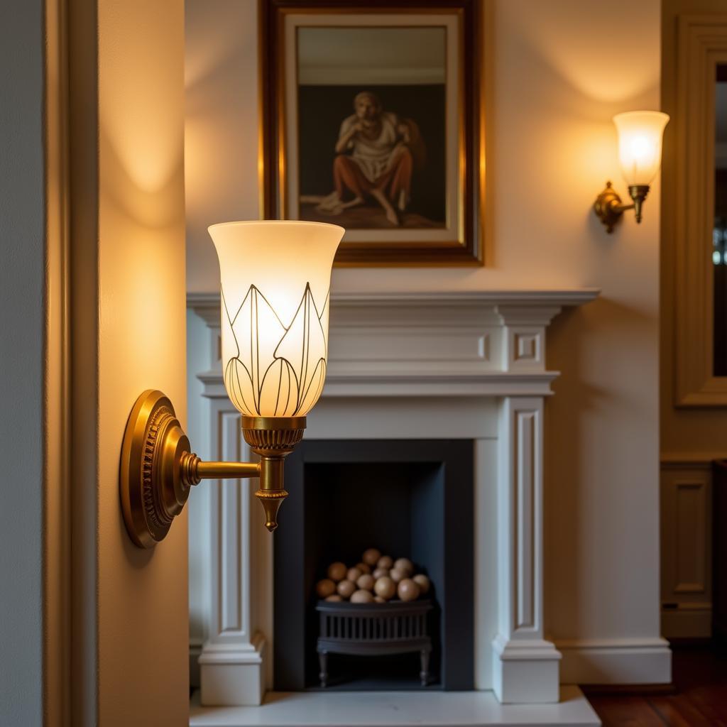 Art Deco Sconces in a Living Room Setting