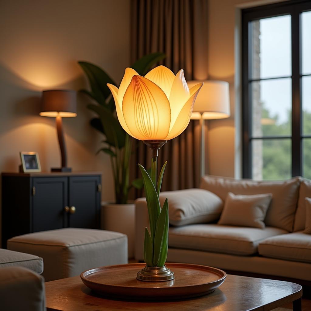 Art Deco Tulip Lamp in a Modern Interior Design Setting