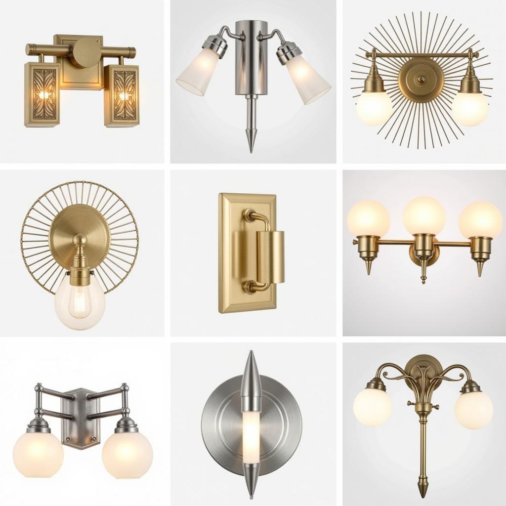 Art Deco Vanity Lights with Geometric Design