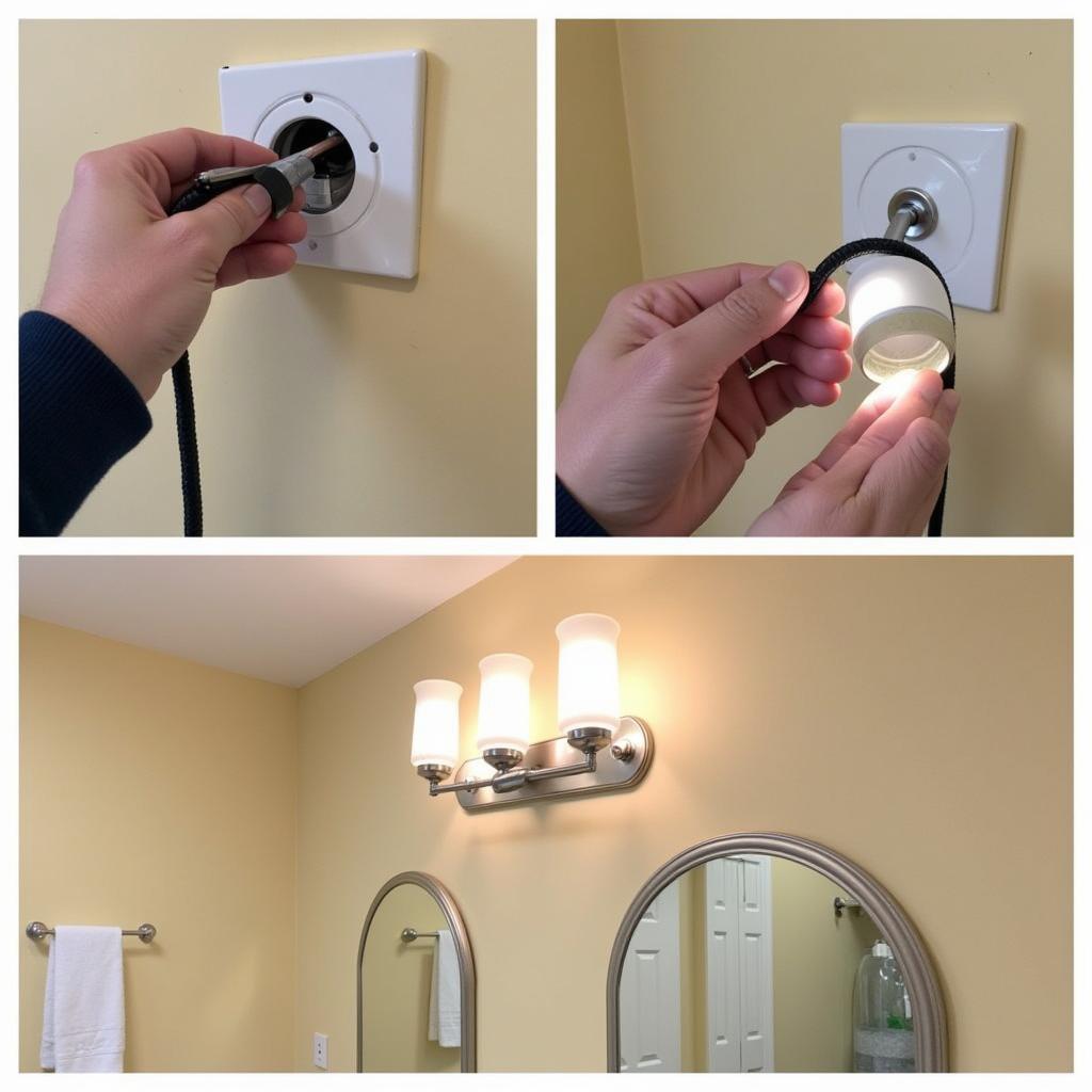 Art Deco Vanity Lights Installation in a Bathroom