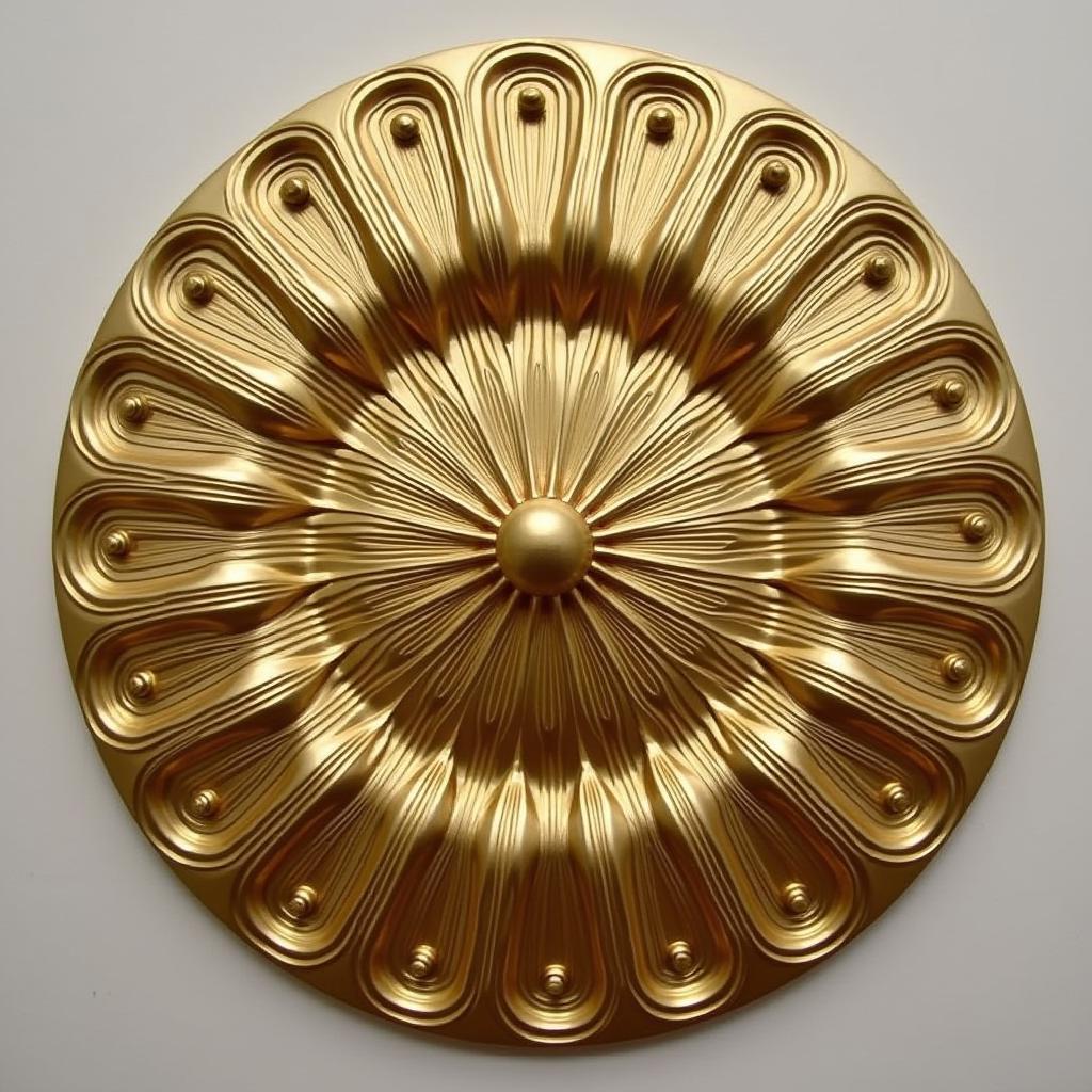 An Art Deco wall medallion with a luxurious gold finish