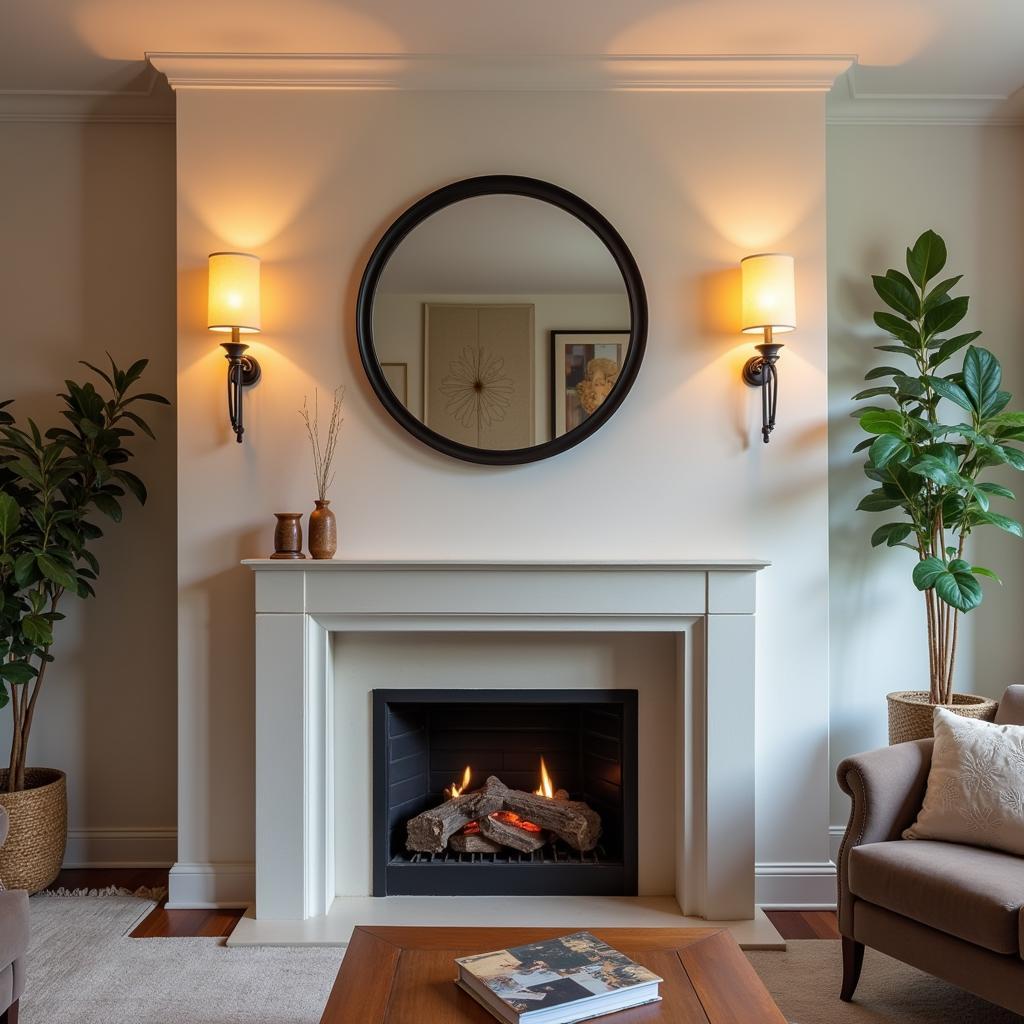 Art Deco Wall Sconces in a Living Room