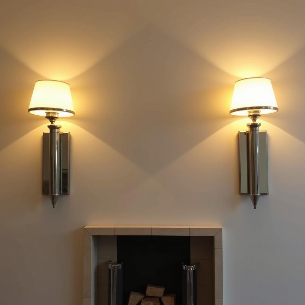 Pair of Art Deco Wall Sconces with Nickel Finish and Frosted Glass Shades