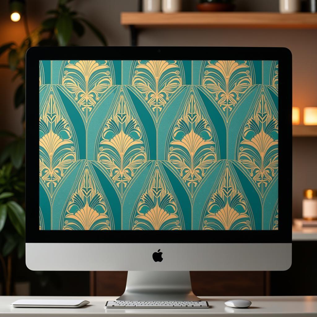 Art Deco Wallpaper with Geometric Patterns