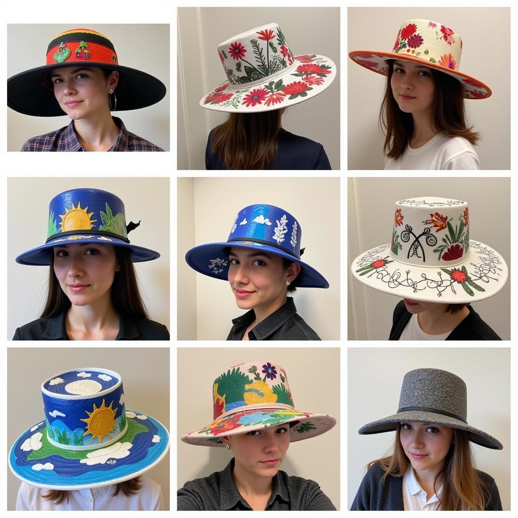 Art hats showcasing vibrant and unique designs