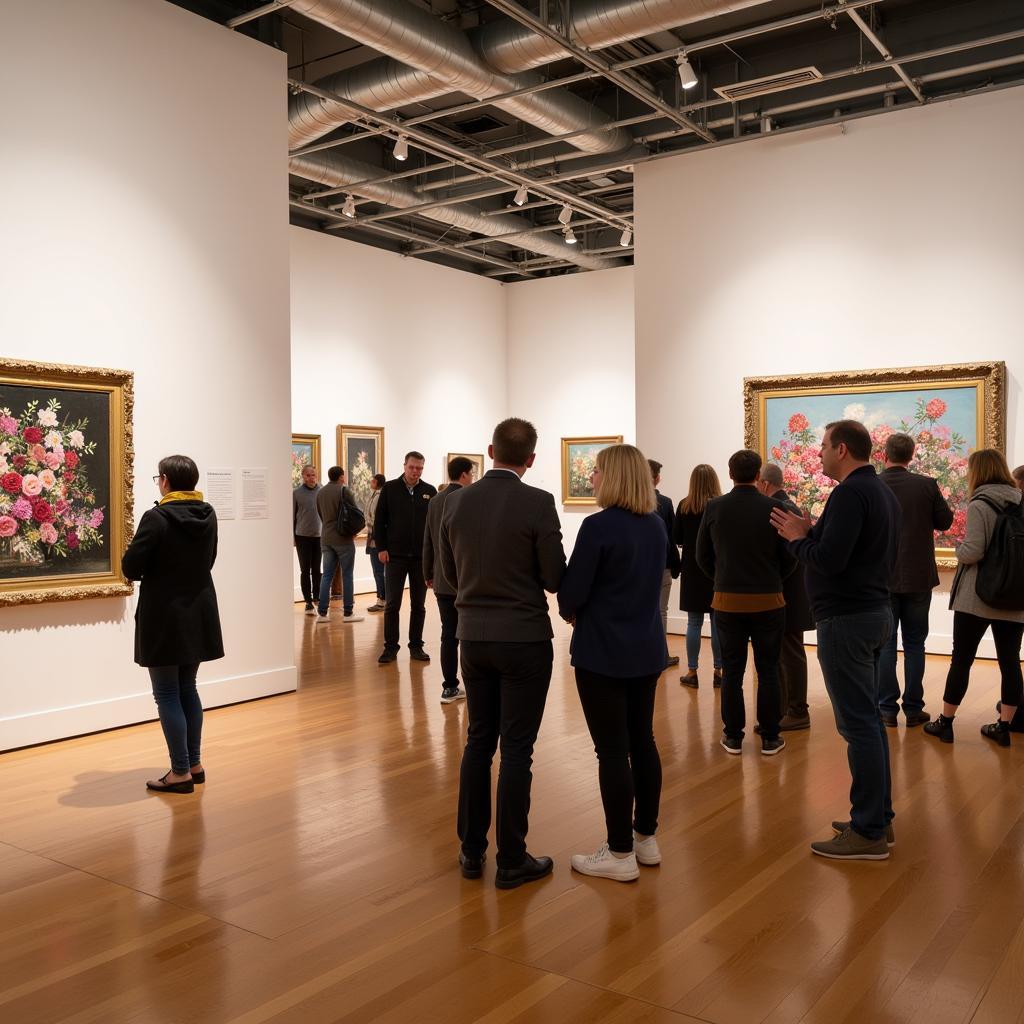 Visitors admiring floral displays at Art in Bloom Cincinnati