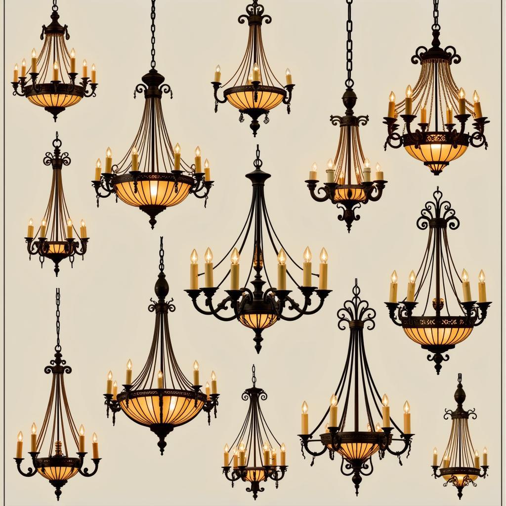 Art Nouveau Chandeliers in Different Sizes for Various Room Sizes