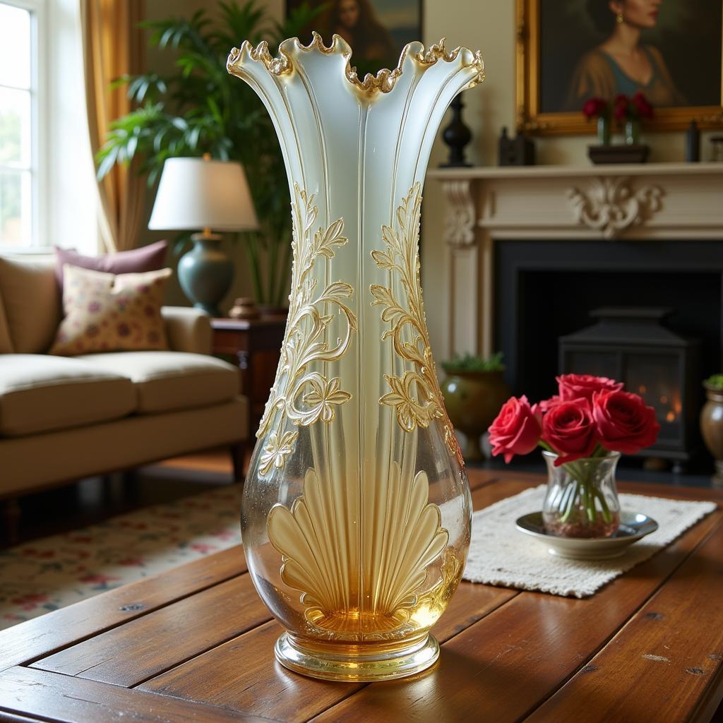 Art Nouveau Glass Vase Display