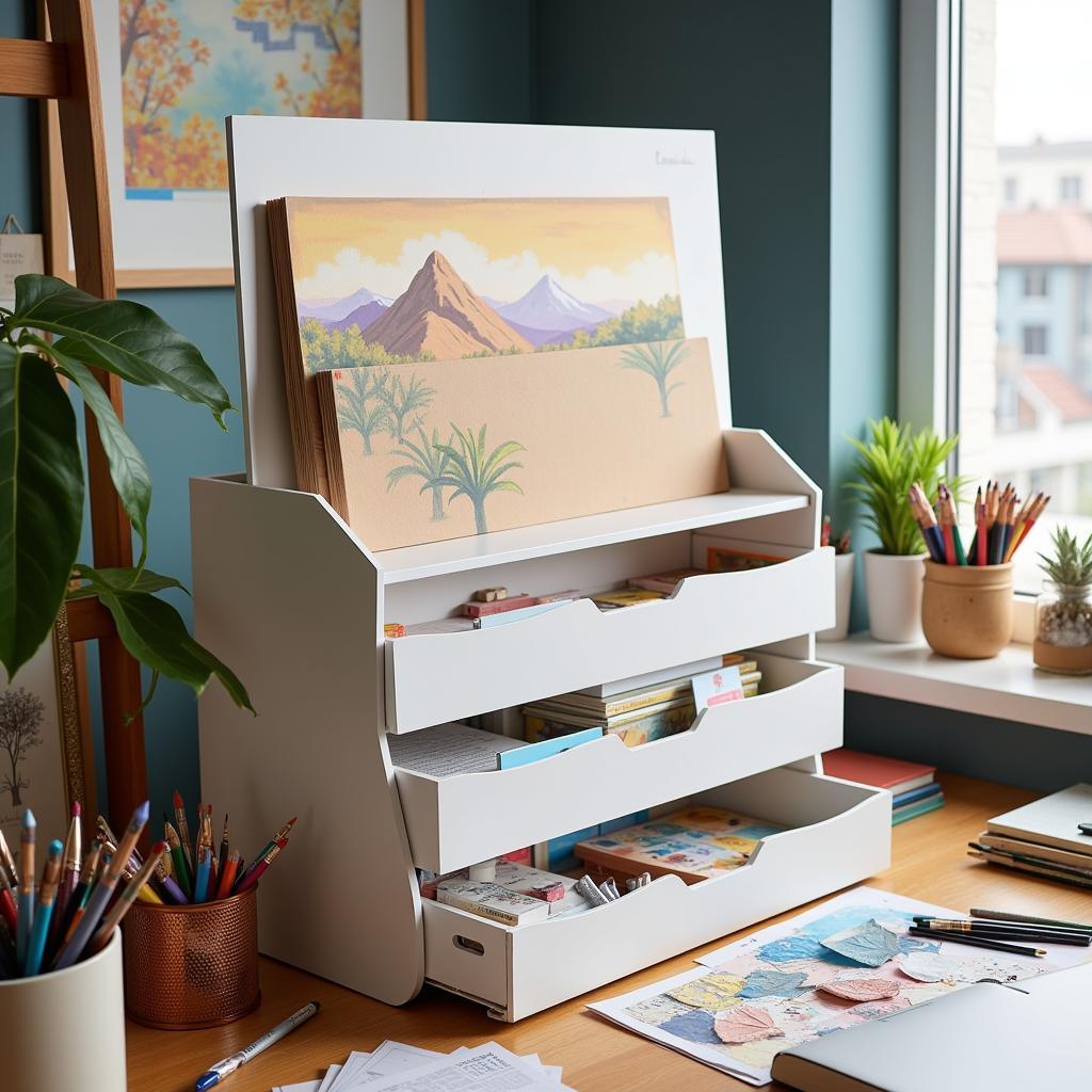 Art Paper Organizer in a Studio Setup