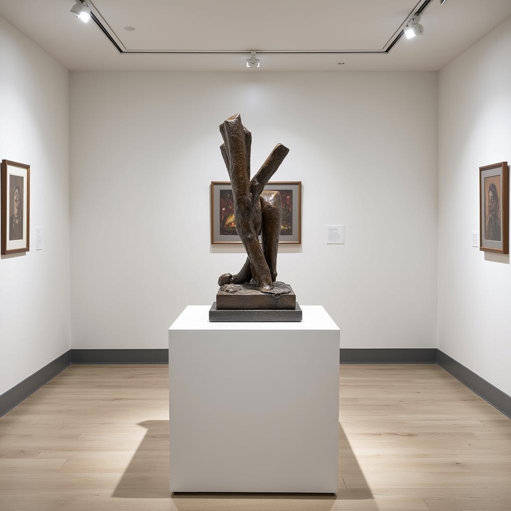 Modern Art Pedestal Displaying Sculpture in a Gallery