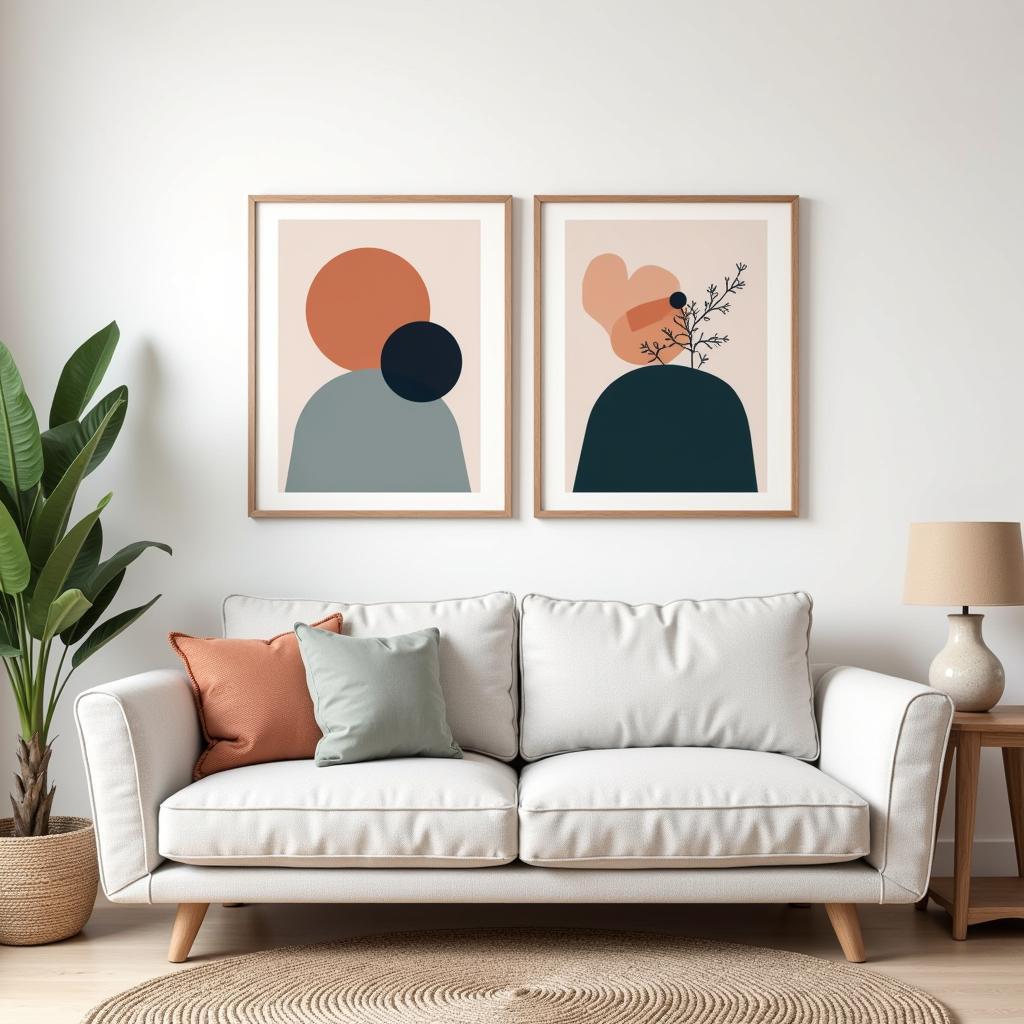 Art Prints Set of 2 in a Living Room