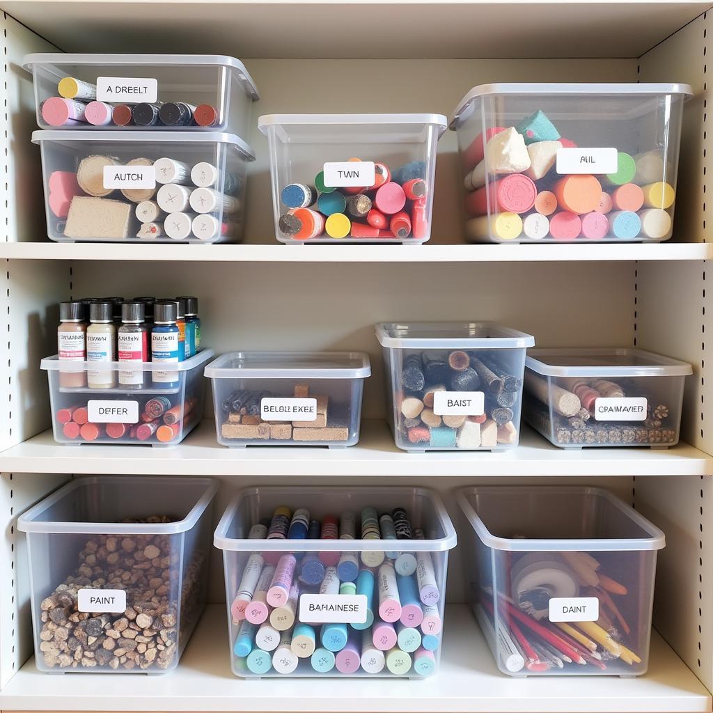 Clear Plastic Art Supply Storage Bins