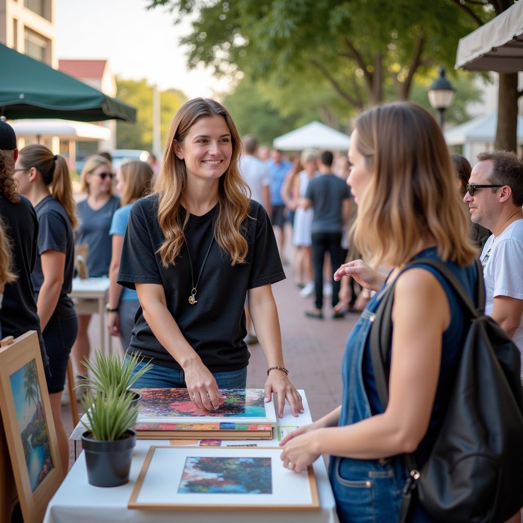 Art Walk Fort Myers Florida Artist Interaction