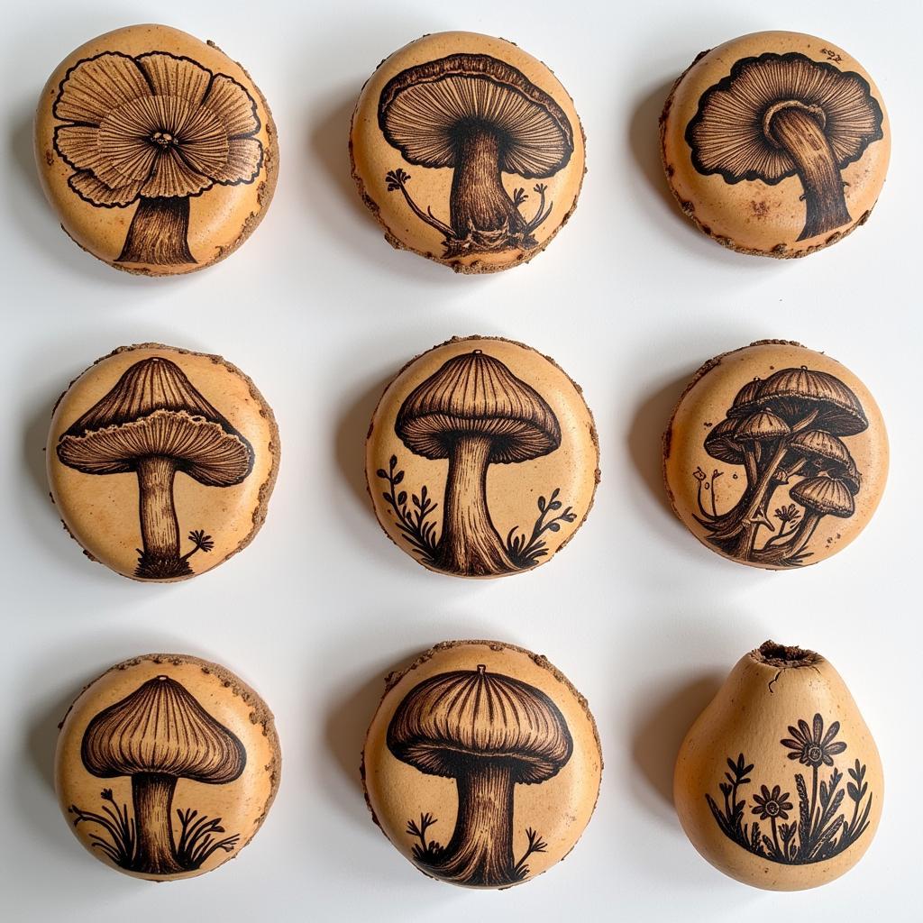 Various Artist Conk Mushroom Art Examples