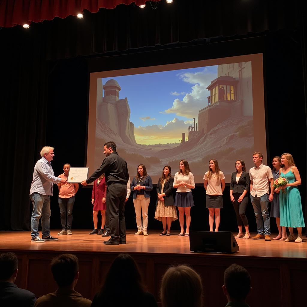 Artist Receiving Award at a Juried Art Show