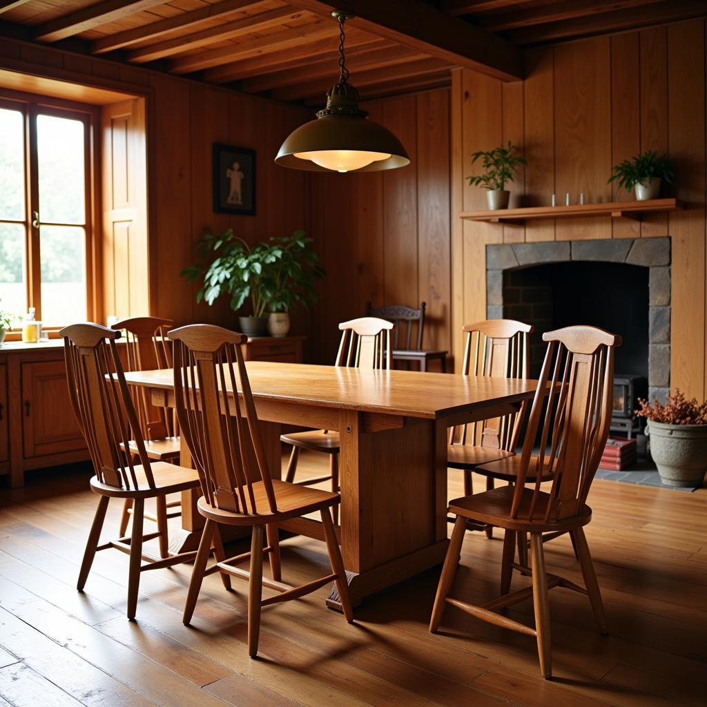 Arts and Crafts Oak Furniture in a Living Room Setting