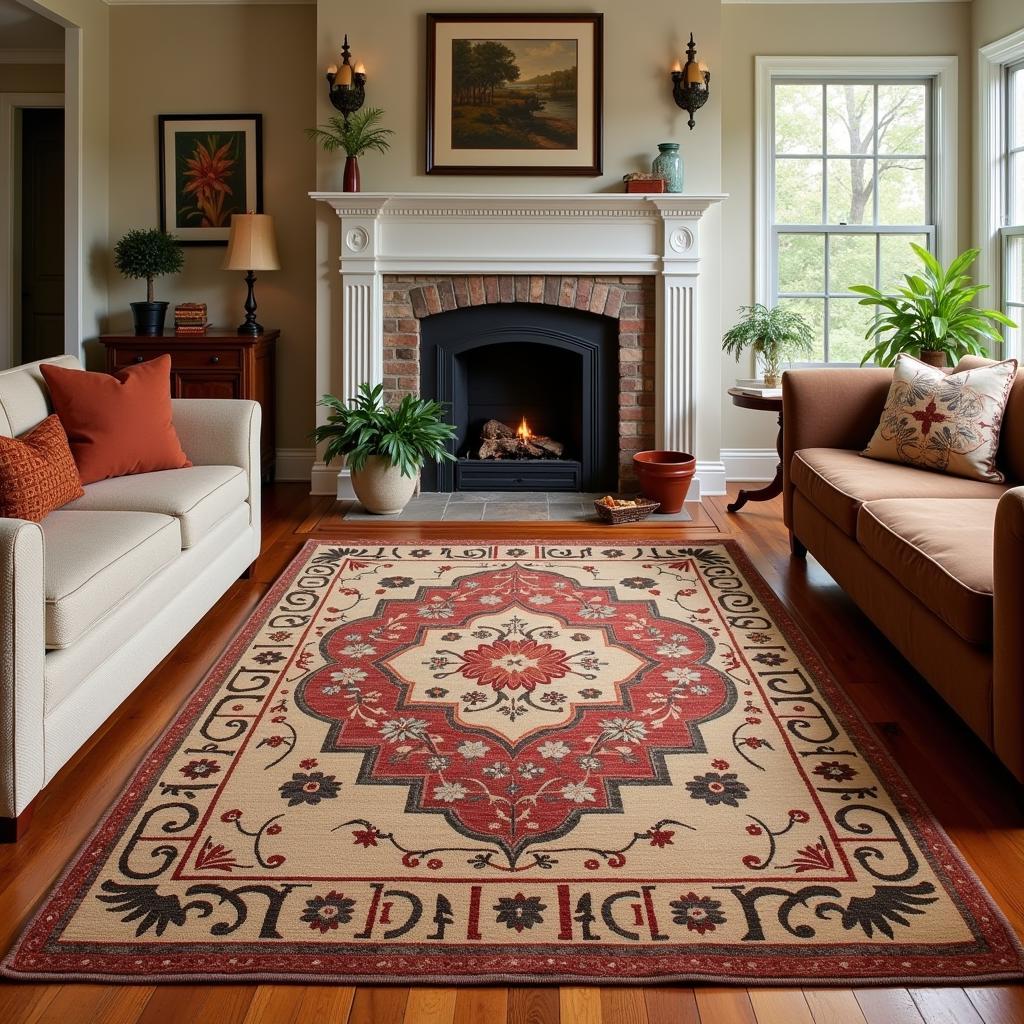 Arts and Crafts Rug in Living Room Decor