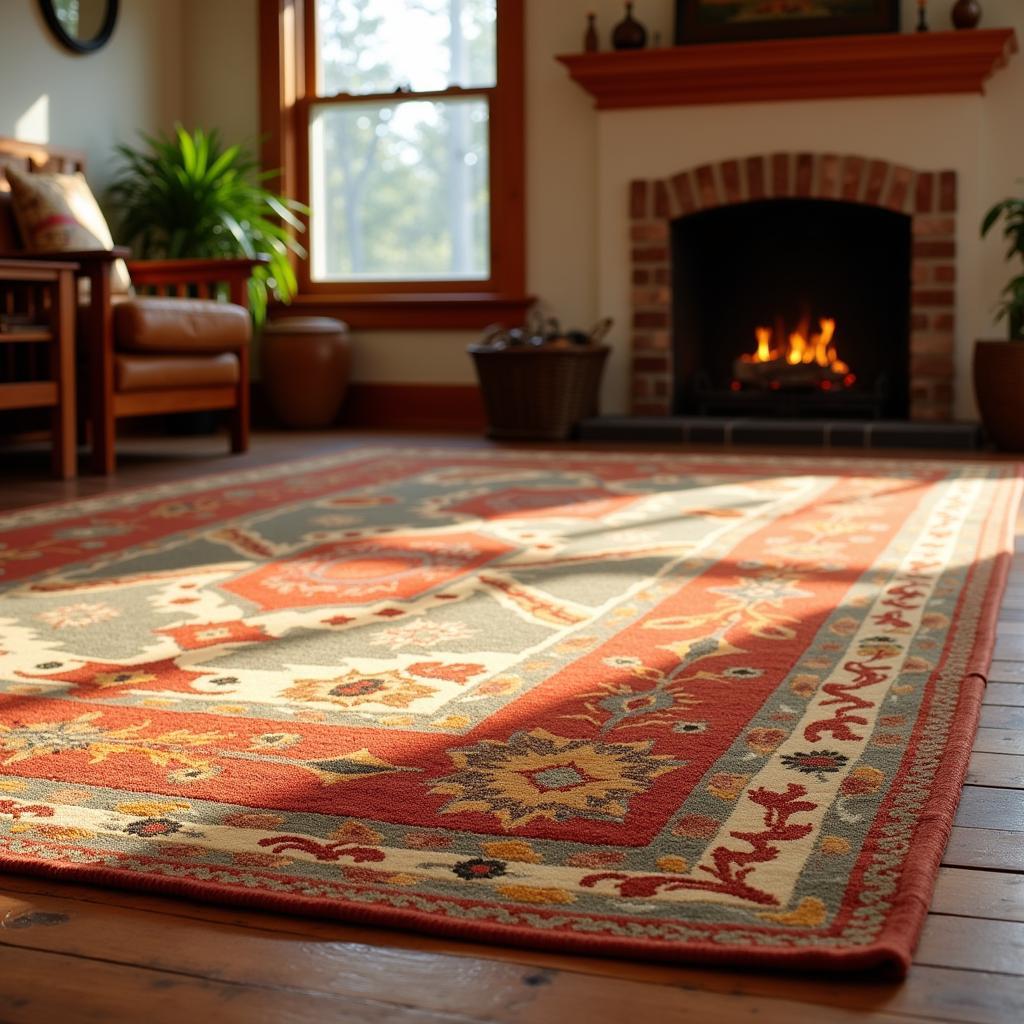 Arts and Crafts style rug in a living room setting