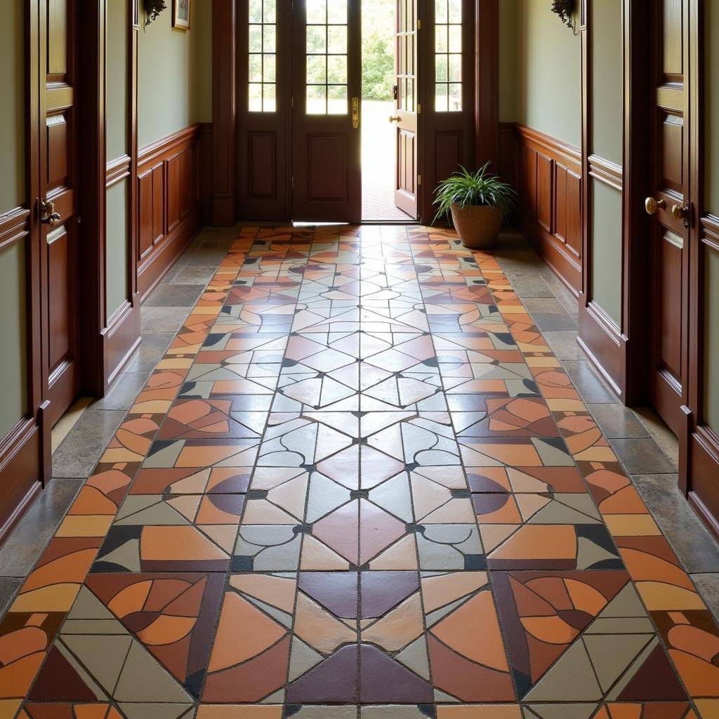 Arts and Crafts Tile Floor in an Entryway