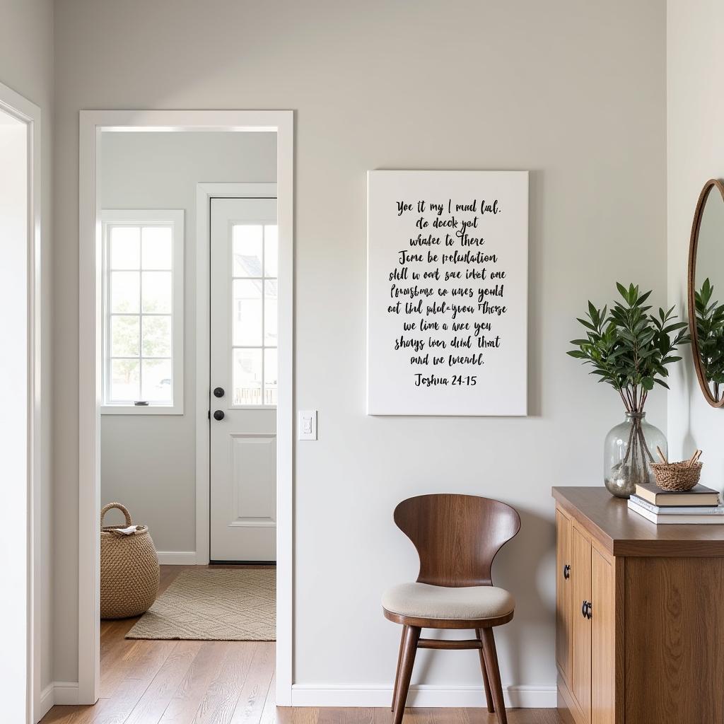  "As For Me and My House" Verse Displayed in an Entryway 