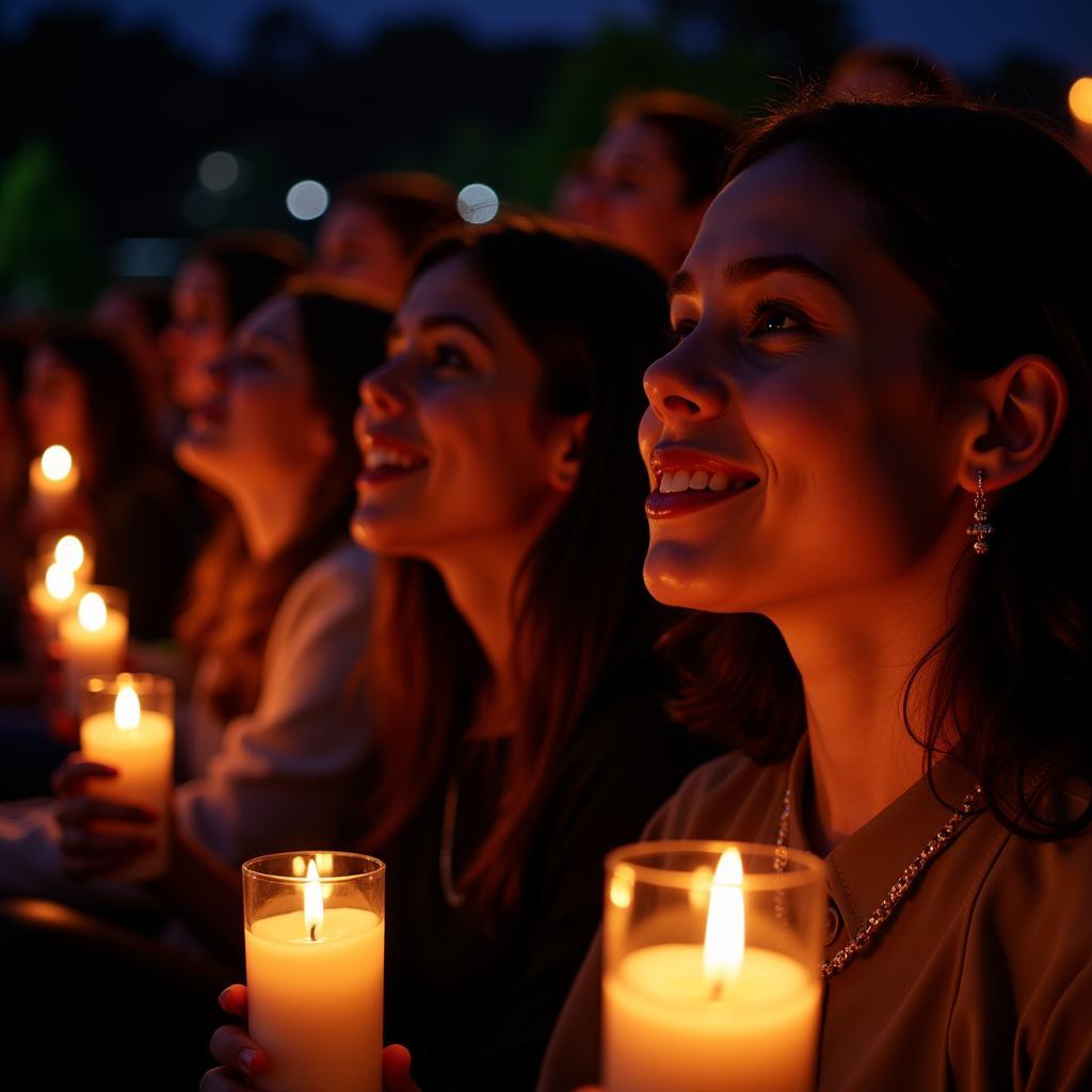 Audience enjoying a candlelight concert at the Birmingham Museum of Art