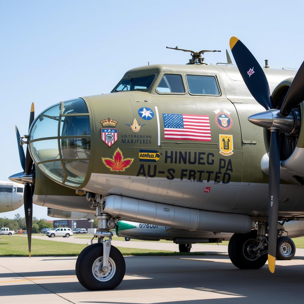 B-26 Marauder Nose Art with American Flag